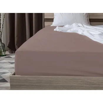 Bytový textil Jersey prostěradlo hnědé 90 x 200 cm