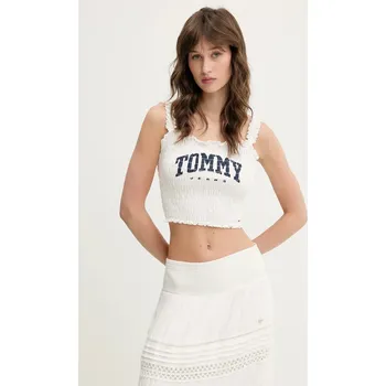 Bavlněný top Tommy Jeans DW0DW20240 bílá 00X, vel. L