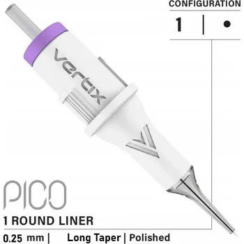 Tetovací jehla Vertix PICO 1 Round Liner Long Taper 0,25mm 25/1RLLT