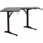 GAME II NEW 219 rohový psací stůl, černá/černý kov