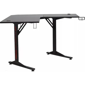 Psací stůl GAME II NEW 219 rohový psací stůl, černá/černý kov