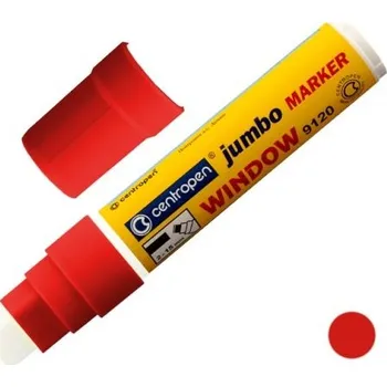 Centropen JUMBO popisovač na okna 9120 křídový červený