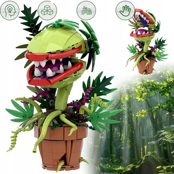 ostatní stavebnice SADA STAVEBNICE KVĚTINY KAKTUS ROSTLINA-PIRÁNIE 327 Ks PRO DĚTI