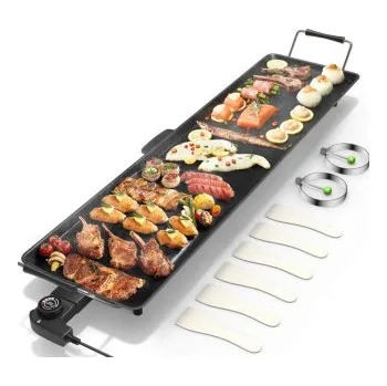 Kuchyňský gril Elektrický gril ES10279DE-BK, 35palcový, s nastavitelnou teplotou, černý - A COSTWAY