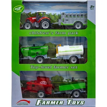 autíčko Traktor s pěti přívěsy pro děti, zemědělské vozidlo