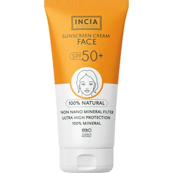 Přípravek na opalování Přírodní opalovací krém na obličej – proti akné s vysokou ochranou SPF50 UVA UVB 50ml Incia