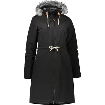 Dámský kabát Kabát Altisport černý klasický s kapucí ke kolenům 3XL
