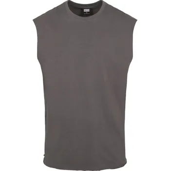 Pánské tílko Pánský nátělník Urban Classics s nezačištěným lemem Barva: šedá stínová tmavá, Velikost: 5XL
