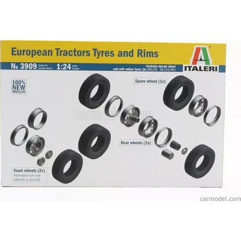 Italeri Accessories Set 8x European Tires And Rims For Truck 1:24 /