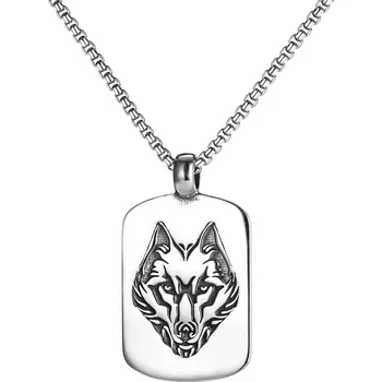 Módní doplněk Troli Moderní ocelový náhrdelník Wolf VGX1824 + 2 měsíce na vrácení zboží