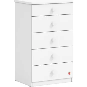 Komoda Vysoká šuplíková komoda Vendella - bílá
