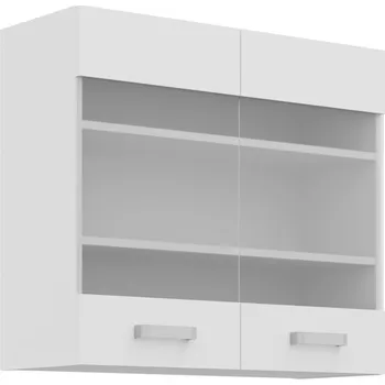 Kuchyňská linka TAPANY, horní vitrína 80 GS-72 2F, korpus: bílá, dvířka: bílá perlička + vyzvednutí ZDARMA