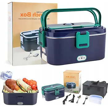 Termobox Vyhřívaný obědový box do auta, domů 80W 1.5L + termo taška