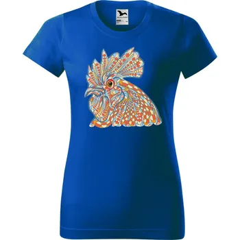 Dámské tričko DOBRÝ TRIKO Dámské tričko s potiskem Hlava kohouta Barva: Královsky modrá, Velikost: 3XL