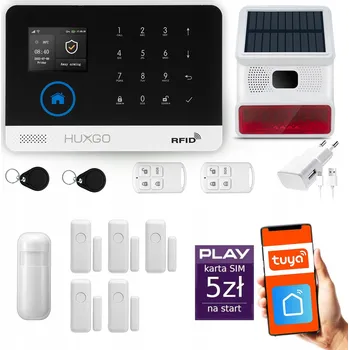 Zabezpečovací technika Bezdrátový alarm GSM + WiFi s aplikací TUYA, sada, HUXGO HXA003