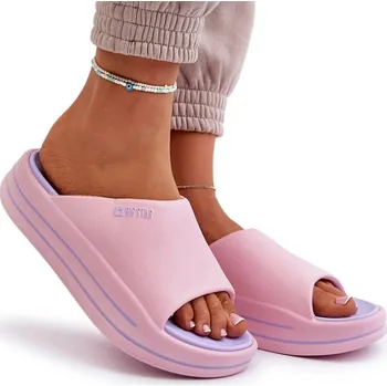 Dámské pantofle Dámské Nazouváky na platformě Big Star NN274A035 růžové 38