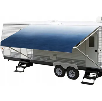 Stínicí technika Stříška pro karavan 524x240 cm, markýza pro obytné vozy, modrá