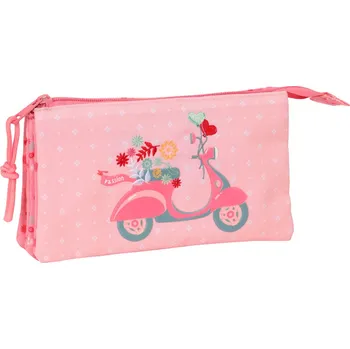 Penál Trojitý penál pro starší žáky Moos Passion Vícebarevný (22 x 12 x 3 cm)