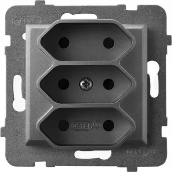 Elektrická zásuvka Trojitá zásuvka EURO šedá matná Ospel Aria - GP-3U/M/70