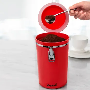 Dóza na potraviny Dóza na kávu červená Výška 22 cm, průměr 13 cm