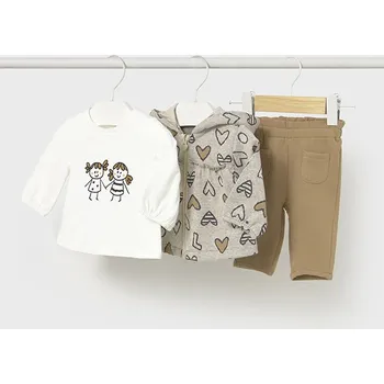 Kojenecké oblečení Dívčí 3 dílný set s mikinou srdíčka Mayoral 2633 Velikost: 4-6 měsíců (70 cm)