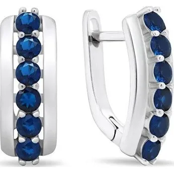 Náušnice Brilio Silver Nádherné stříbrné náušnice s tmavě modrými zirkony EA543WB