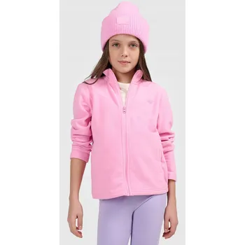 Dámské spodní prádlo 4F Fleecová mikina regular bez kapuce dívčí - růžová 164 (13-14 let)