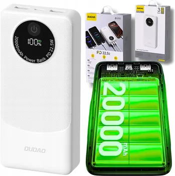 Powerbanka Powerbanka Dudao 20000 mAh bílá