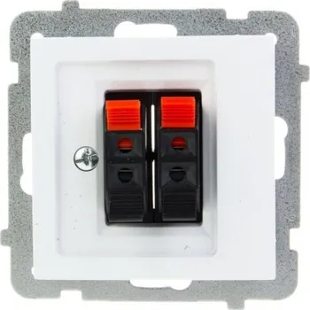 Elektrická zásuvka Dvojitá reproduktorová zásuvka bílá As GG-2G/m/00
