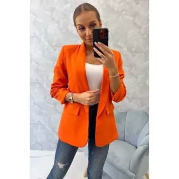 Dámské sako Sako s klopami elegantní oranžové UNI