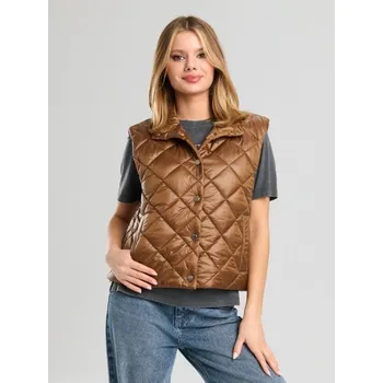 Sinsay - Prošívaná vesta - hnědá - 084FJ-82X - 084FJ-82X-XXS