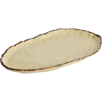 Kave Home Hnědý keramický tácek Abela 40 x 24,5 cm