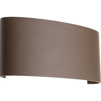 Venkovní osvětlení Redo 90227 Fabo, venkovní hnědé nástěnné svítidlo se svícením nahoru/dolů LED 6W 3000K, délka 17cm IP54