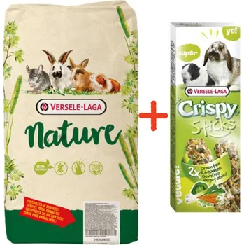 Krmivo pro hlodavce VERSELE-LAGA Cavia Nature 9kg + VERSELE LAGA Crispy Sticks Rabbits-Guinea Pigs Vegetsbles 110 g – 2 zeleninové tyčinky pro králíky a morčata ZDARMA