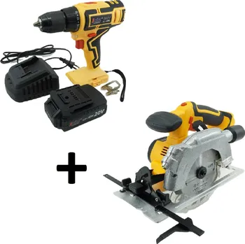 Asist Aku vrtačka 20V 2,0Ah v kufru AE2V20A-201-BMC + okružní pila ASIST, řada AKU GANG!