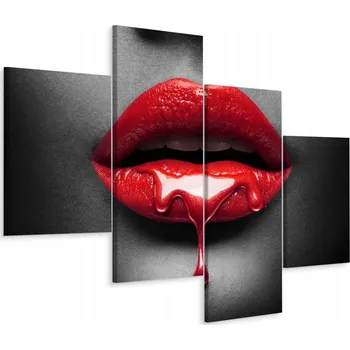 Obraz Čtyřdílný obraz ČERVENÉ Rty 3D efekt 160x100