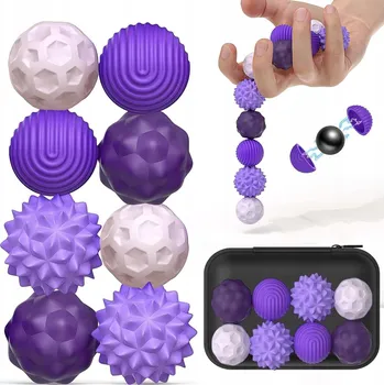 MAGNETICKÉ ANTISTRESOVÉ KULIČKY SILIKONOVÉ MÍČEK RELAX HRA Fialová XL