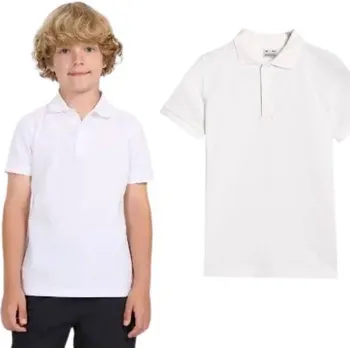 4F Chlapecké Polo Tričko 4FJWAW25TPTSM614-10S Bílé 140 cm.