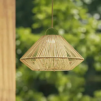 Venkovní osvětlení Lindby LED solární závěsná lampa Austas, béžová, Ø 50 cm, USB, IP54 - Držák – Ø 11,2 cm, výška 1,9 cm béžová, černá 1 x 2,7 W LED - Doprava zdarma