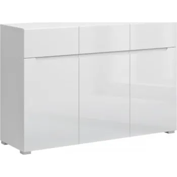 Komoda Komoda Yolk - Mebelbos Bílá / Bílý Lesk 135x89 cm