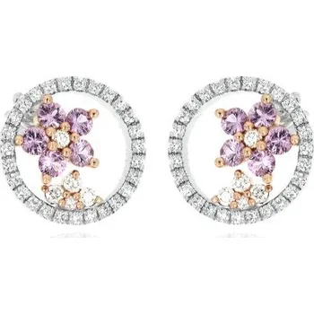Náušnice Zlatnictví U Kostela Diamantové náušnice s růžovým safírem 39439 1321014345