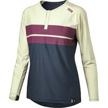 cyklistický dres IXS Women's Flow Lite 1.0 henley, sand-marine, 40 40