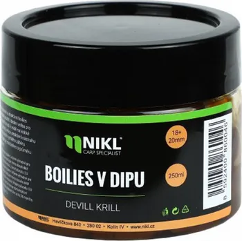 Boilies Nikl Boilies v dipu Devill Krill 250 ml Průměr nástrahy: 24mm