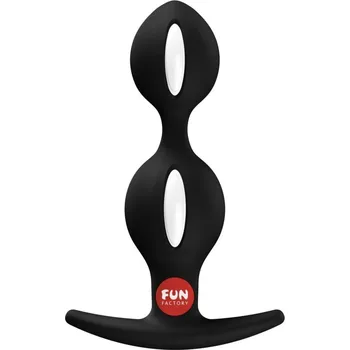 Anální kuličky Fun Factory B Balls Duo černé, silikonový kolík s kuličkami 13 x 4 cm