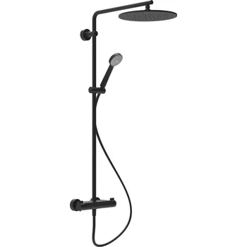 Sprchová hlavice Vivid - sprchový sloup, termostatická baterie, hlavová sprcha 300 mm nerezová, ruční sprcha MyTwin120 - 3 funkce, sprchová hadice 160 cm, titan černý mat HF905452428630