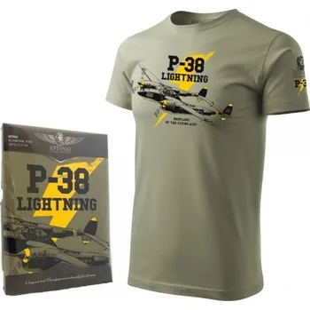 Pánské tričko Triko P-38 LIGHTNING ZELENÉ, velikost L