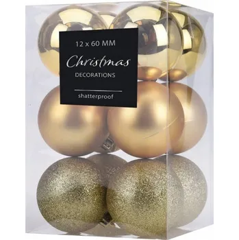 Vánoční dekorace Hladká Vánoční Koule vánoční koule 6 cm 12 ks