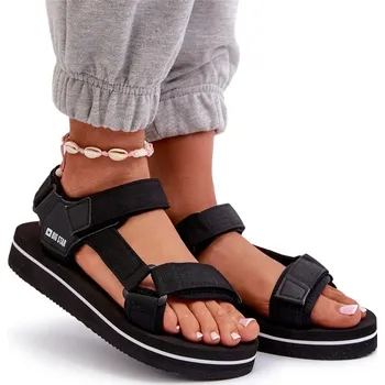 Dámské sandále Dámské sandály Big Star černé textilní na suchý zip na platformě velikost 39