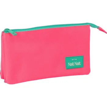 Penál Trojitý penál Nait Nait Rosa fluor Růžová 22 x 12 x 3 cm