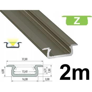 LED osvětlení HLINÍKOVÝ PROFIL PRO LED PÁSKY 2M TYPU Z INOX